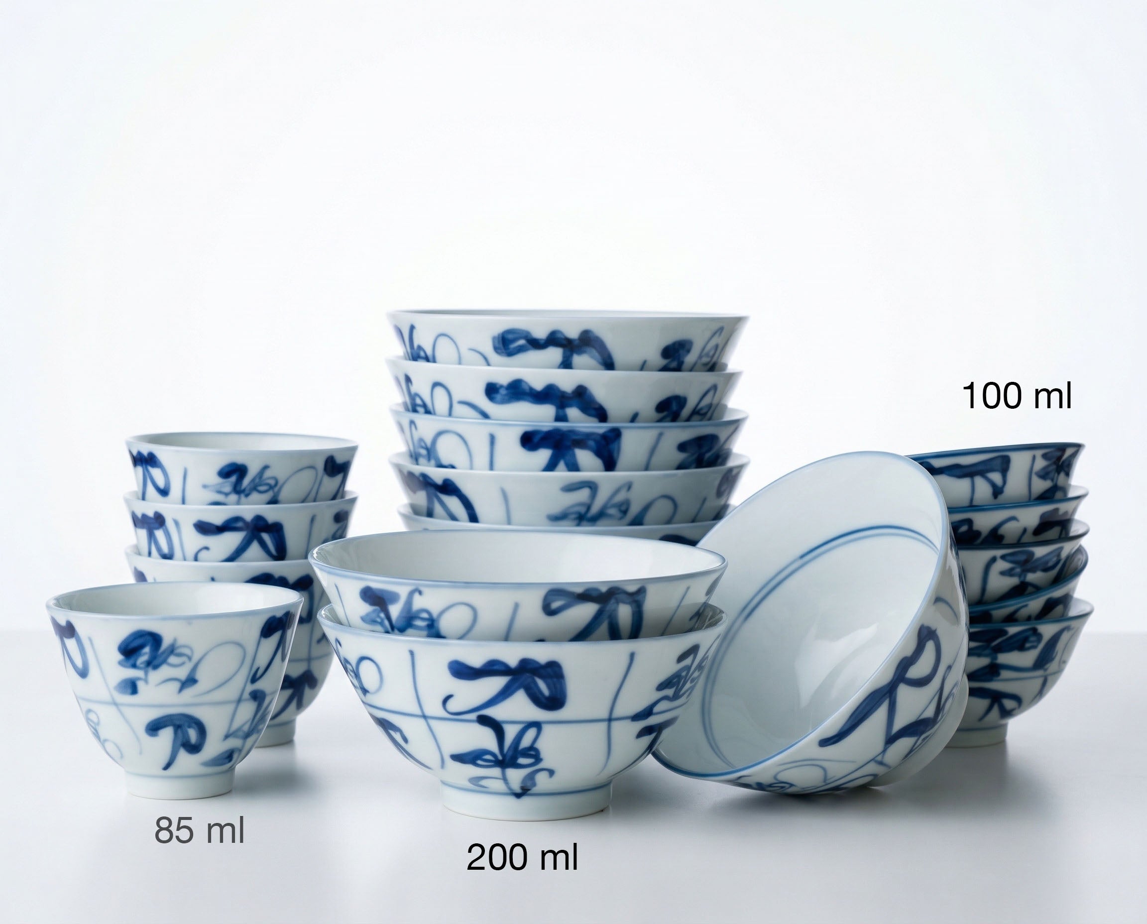 Hand-Painted Chinese Blue & White Porcelain Tea Cup, 85 ml