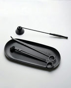 Premium 4-Piece Matte Black Candle Accessory Set