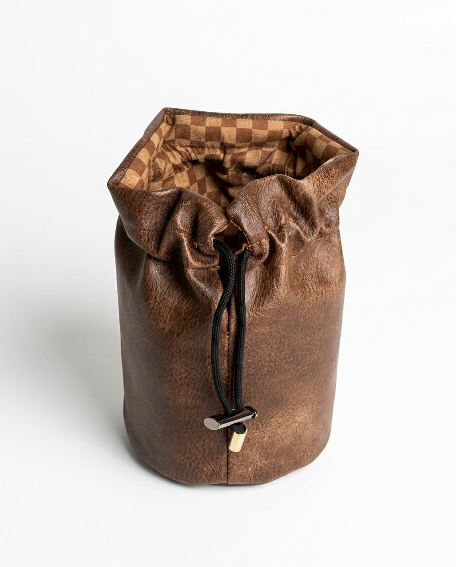 Cream Blossom Ceramic Quick-Brew Travel Set with a Synthetic Leather Pouch