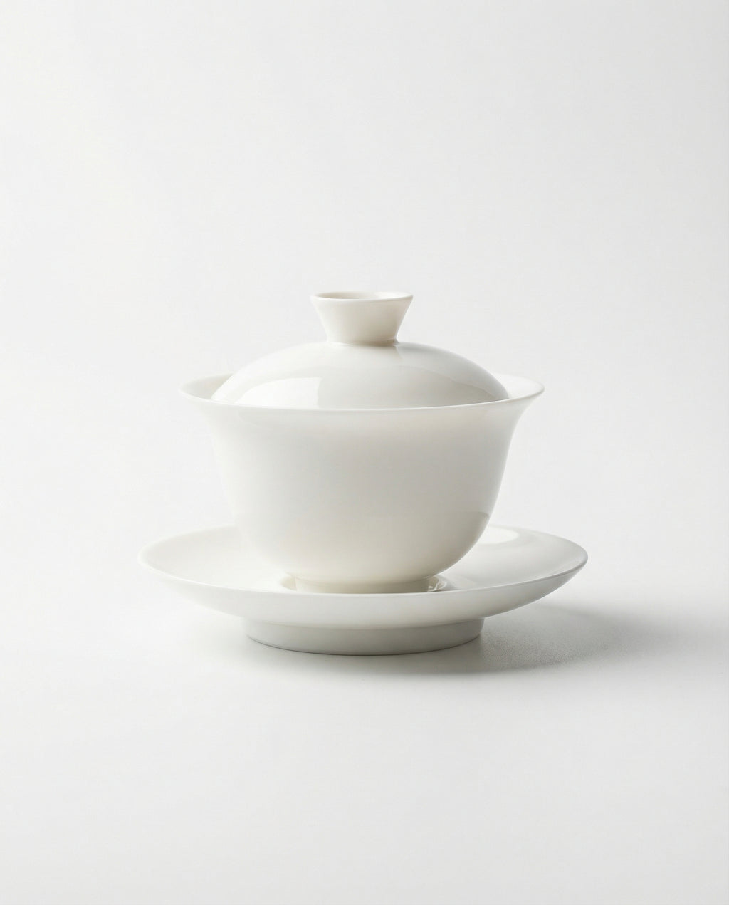 White Classic Three-Piece Porcelain Gaiwan, 100 ml
