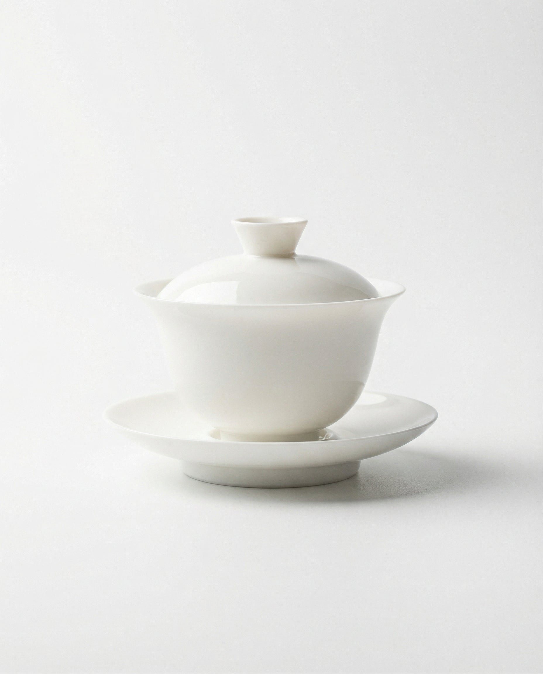 White Classic Three-Piece Porcelain Gaiwan, 100 ml