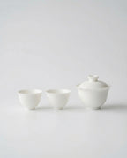White Classic Three-Piece Porcelain Gaiwan, 100 ml