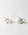Gongfu Tea Set with White Porcelain Teapot - 180 ml (4 Cups + Fairness Pitcher)