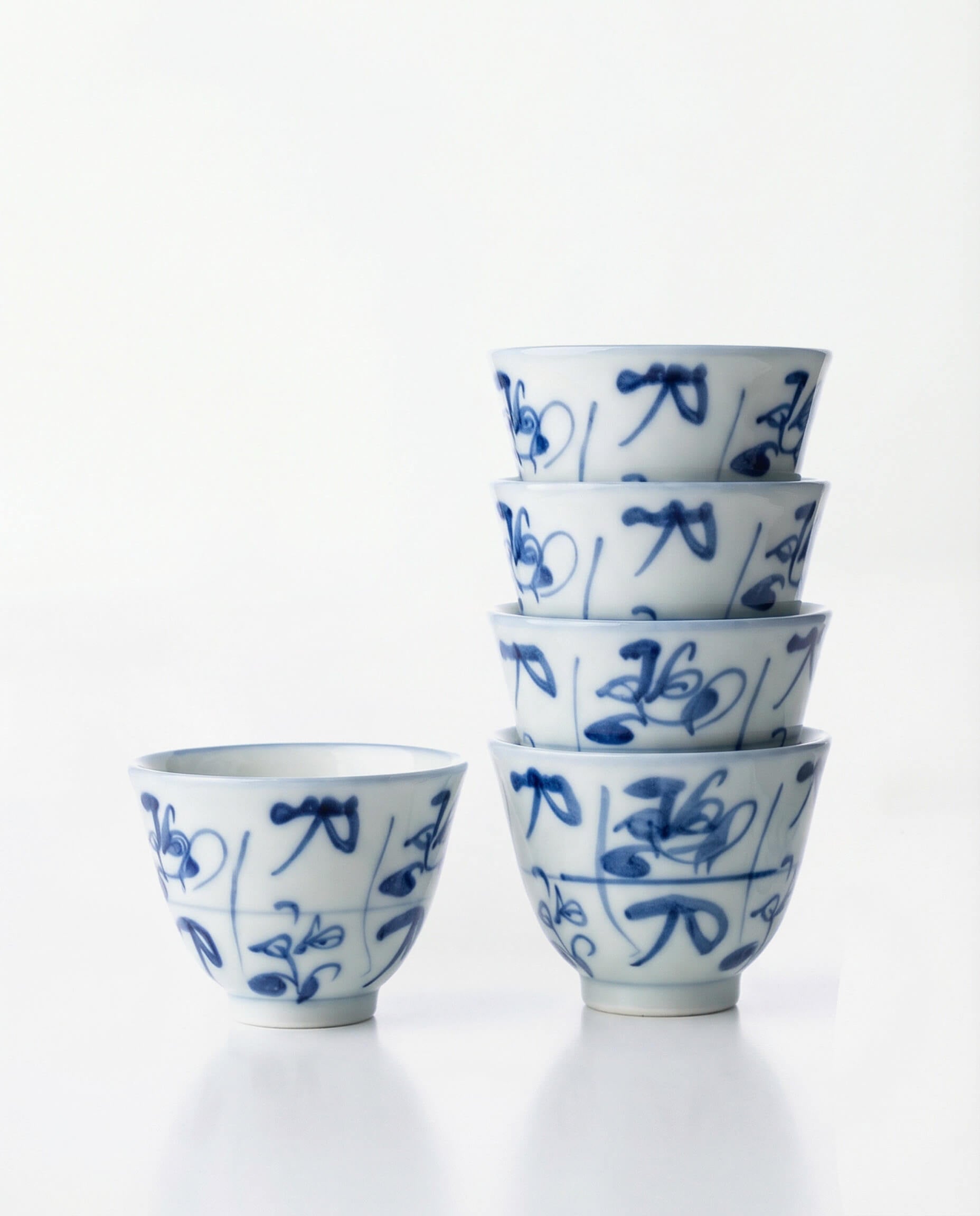 Hand-Painted Chinese Blue & White Porcelain Tea Cup, 85 ml
