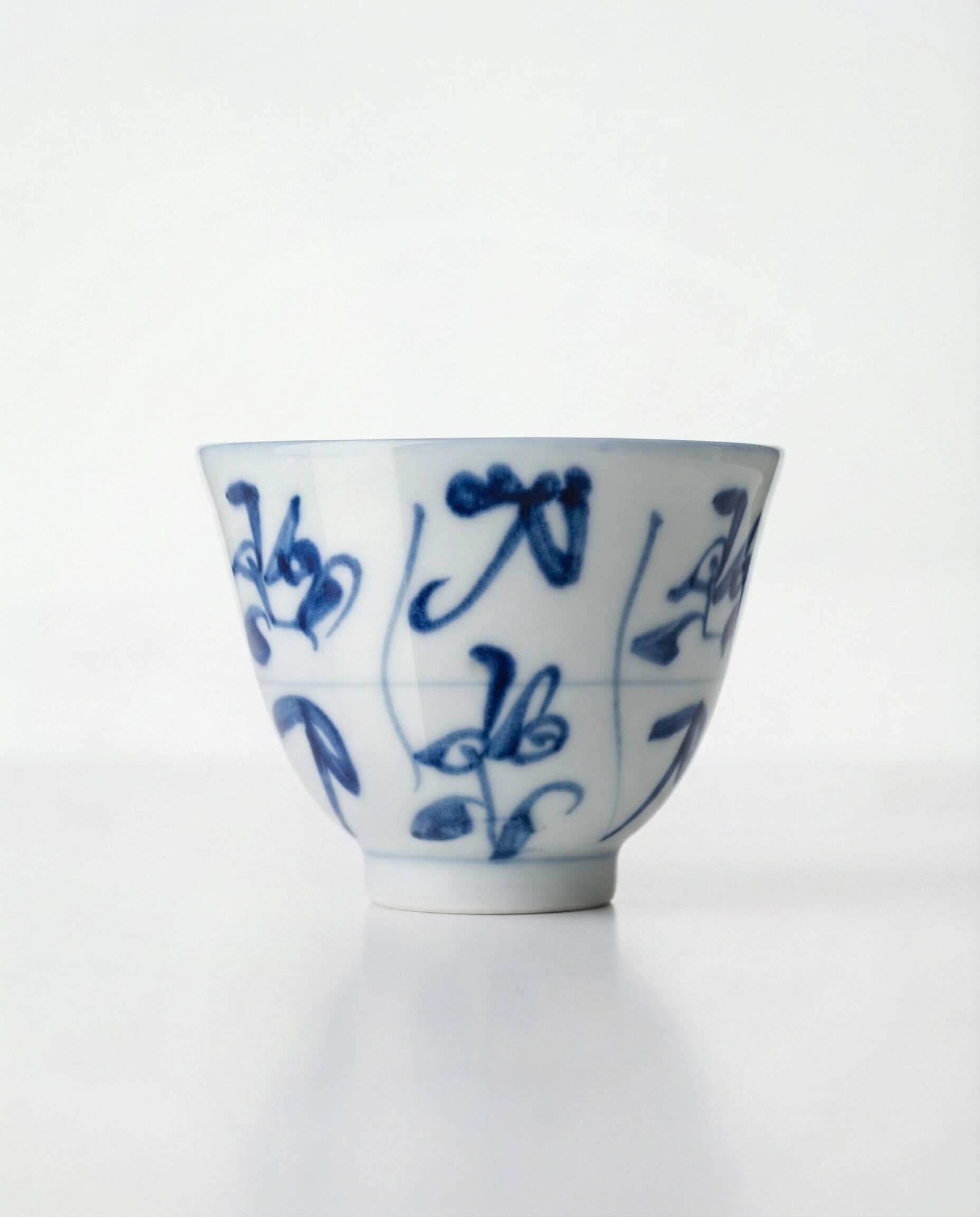 Hand-Painted Chinese Blue & White Porcelain Tea Cup, 85 ml