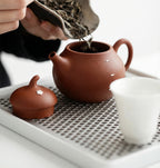 Handmade Yixing Zhu Ni Clay Teapot with Silver Inlay – Xi Shi Pear Shape, 130ml