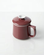 Japanese Style Ceramic Tea Mug with Infuser & Lid – Dusty Rose 300 ml