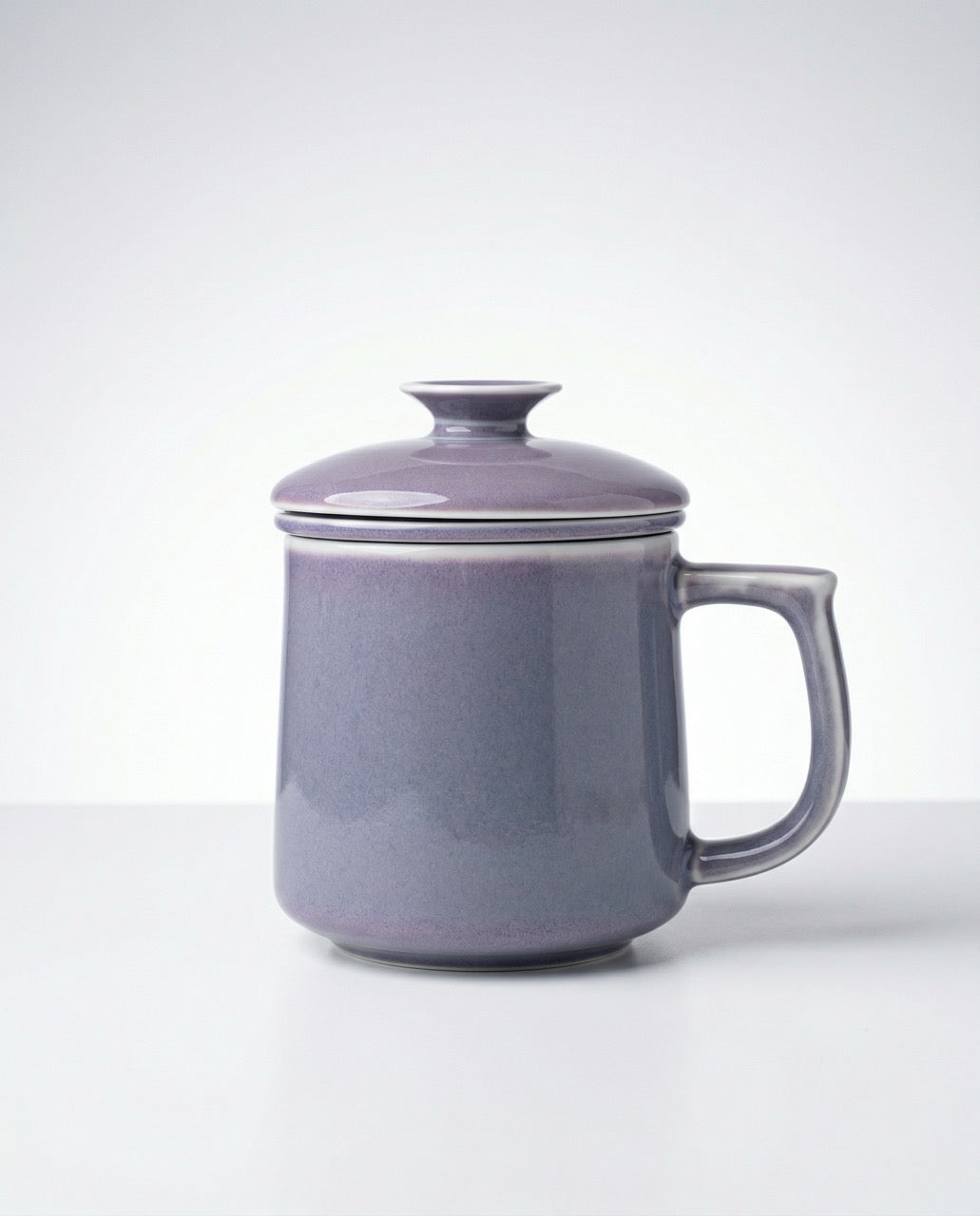 Japanese Style Ceramic Tea Mug with Infuser & Lid – Lilac 300 ml