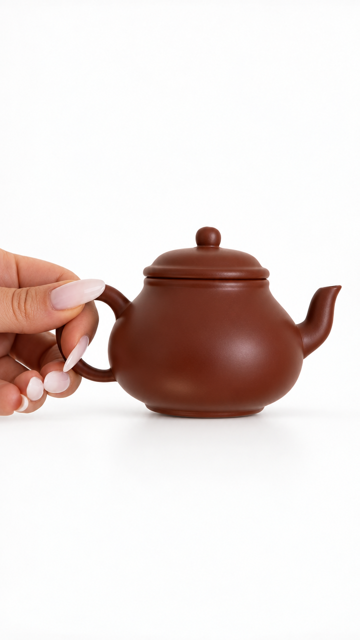 Jianliu Pear-Shaped Handmade Yixing Purple Clay Teapot, 100 ml