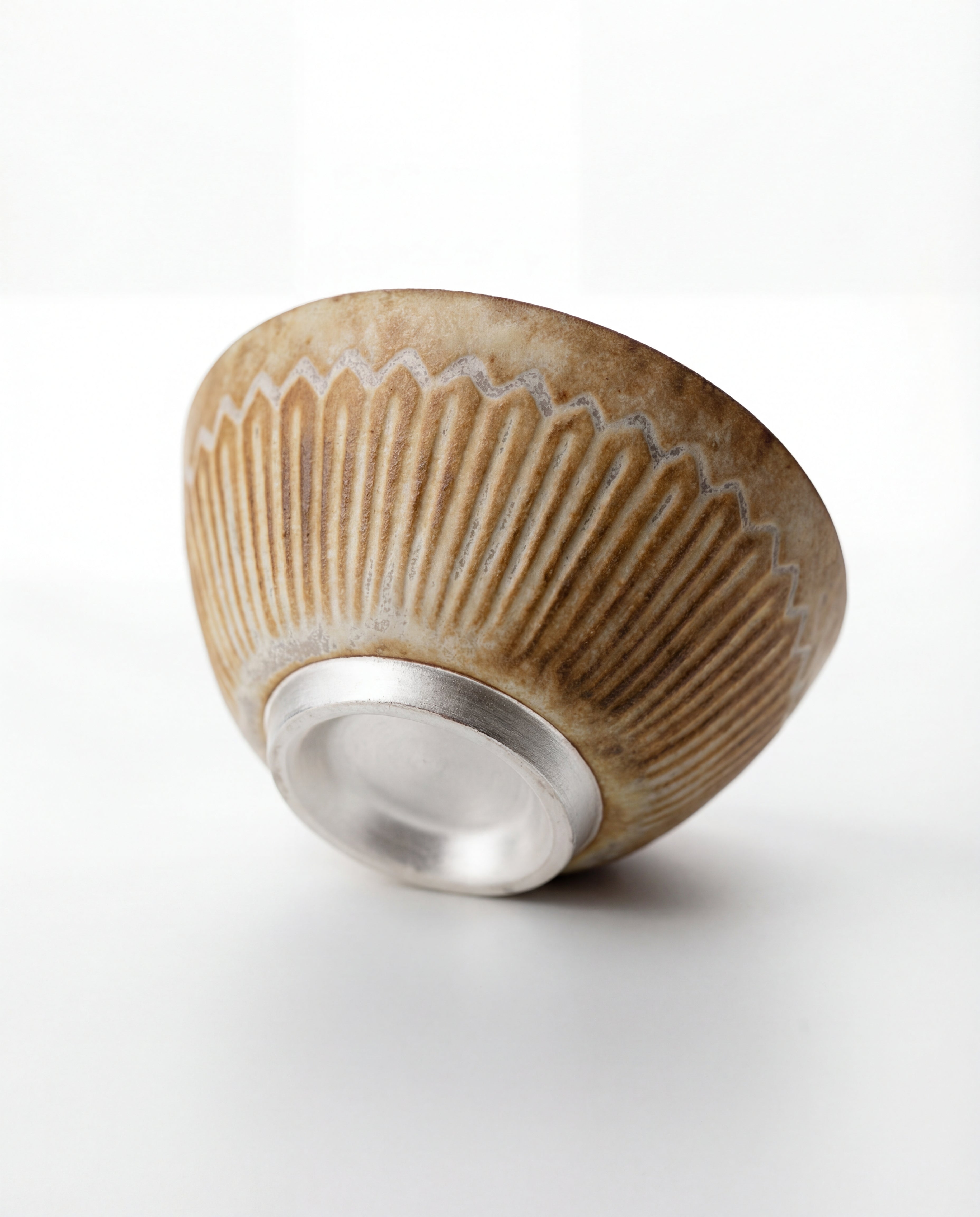 Lao Yanni Clay Tea Cup with Silver Lining, 30ml