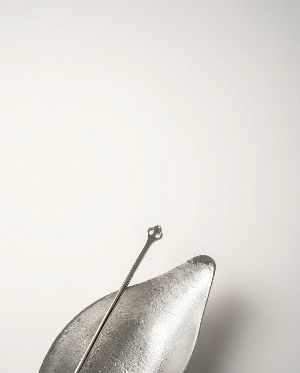 Silver Lotus Leaf Cha He (Tea Presenter) with Tea Needle