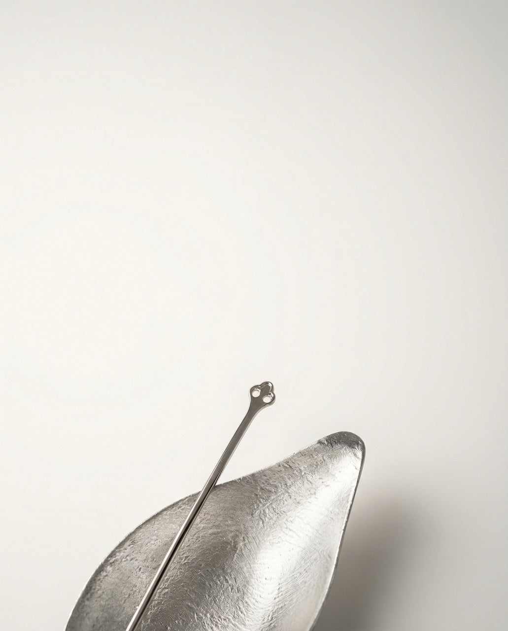 Silver Lotus Leaf Cha He (Tea Presenter) with Tea Needle