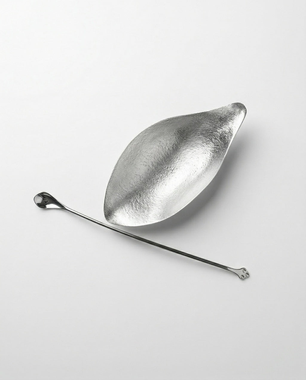 Silver Lotus Leaf Cha He (Tea Presenter) with Tea Needle