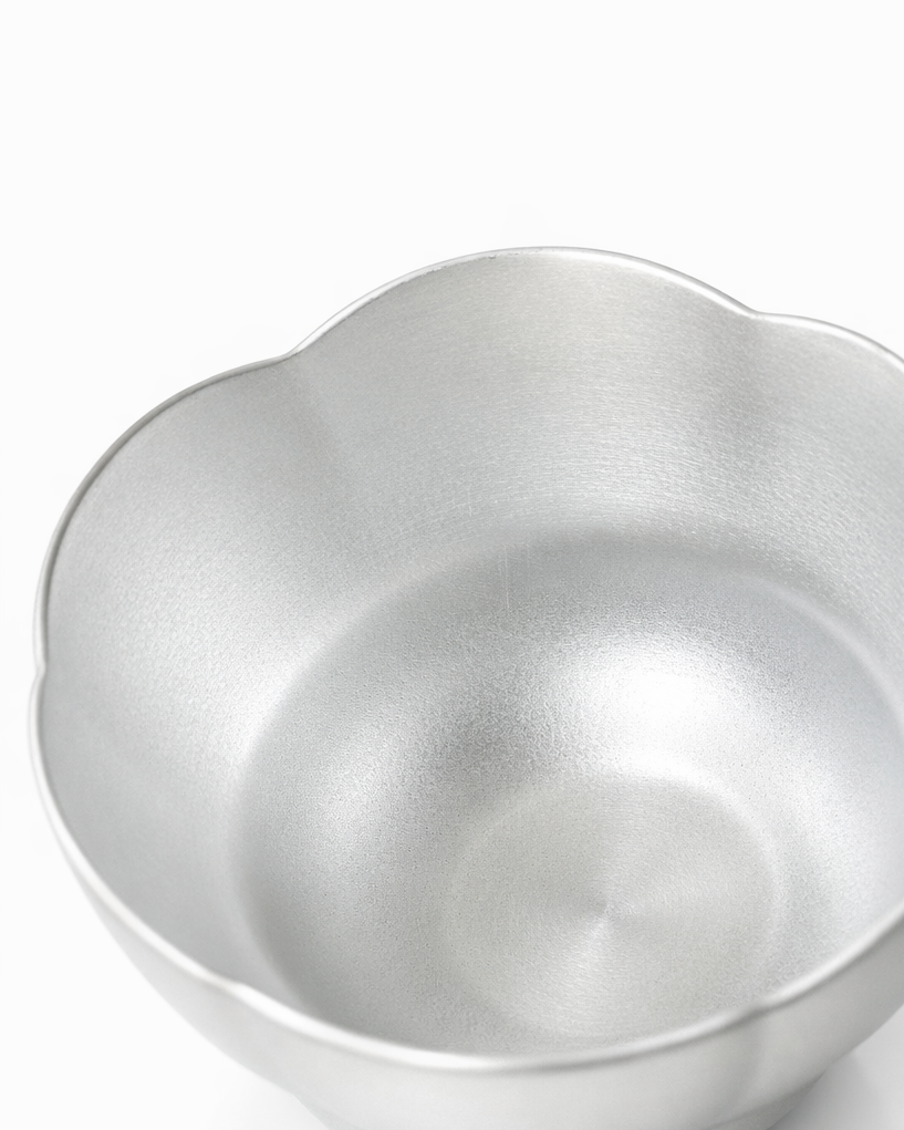 Silver Petal Shape Gongfu Tea Bowl,  120ml