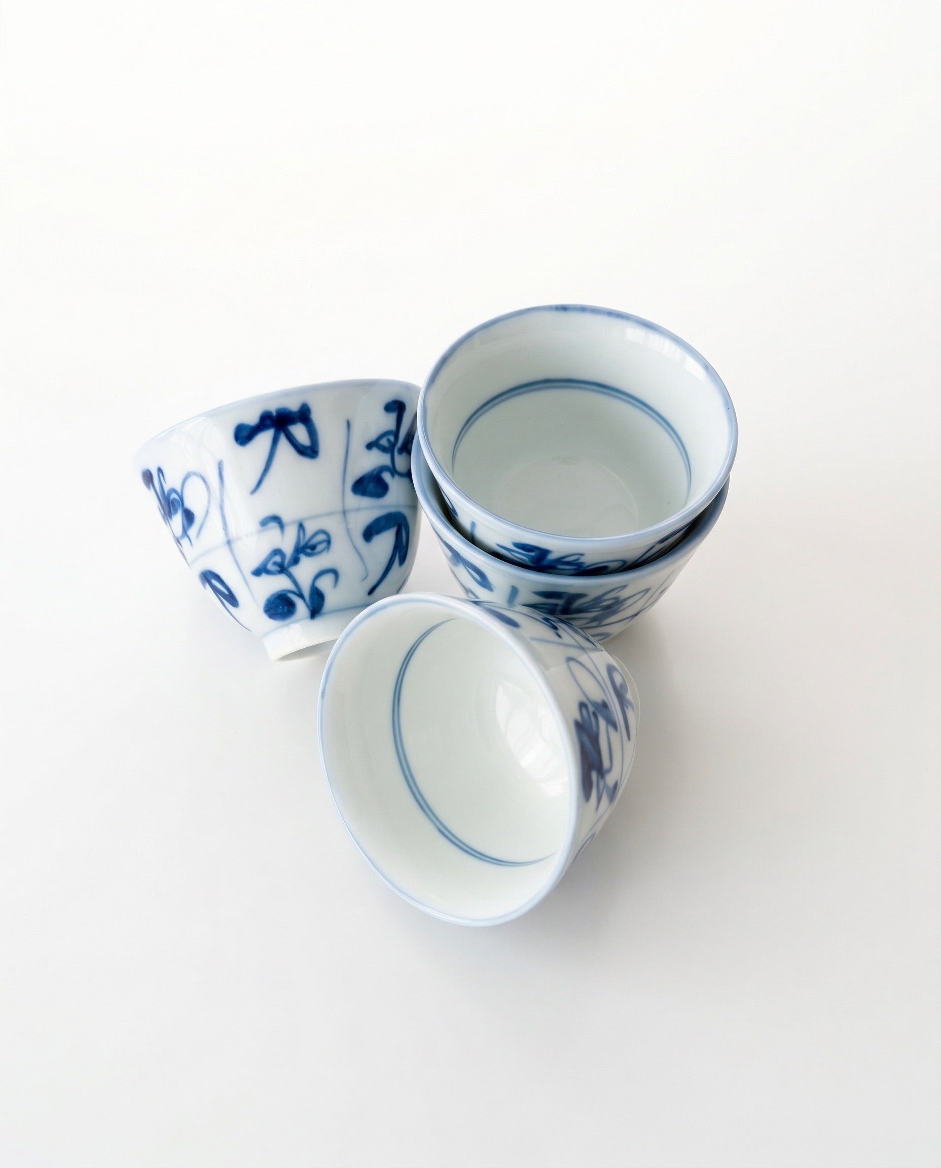 Hand-Painted Chinese Blue & White Porcelain Tea Cup, 85 ml