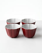 Silver-Clad Lacquered Set -  120 ml Red Xindan Teapot and 4 cups, 35 ml