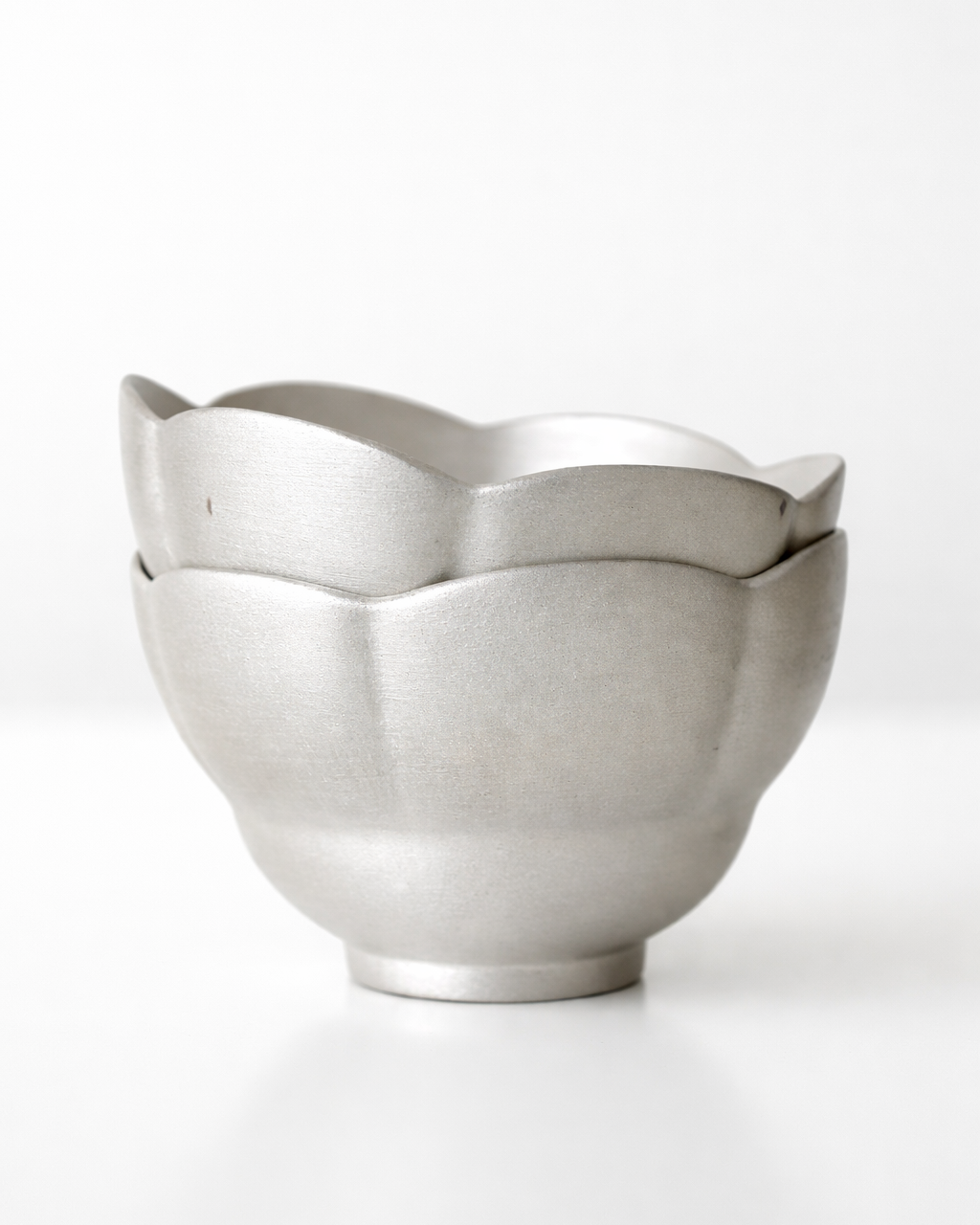 Silver Petal Shape Gongfu Tea Bowl,  120ml