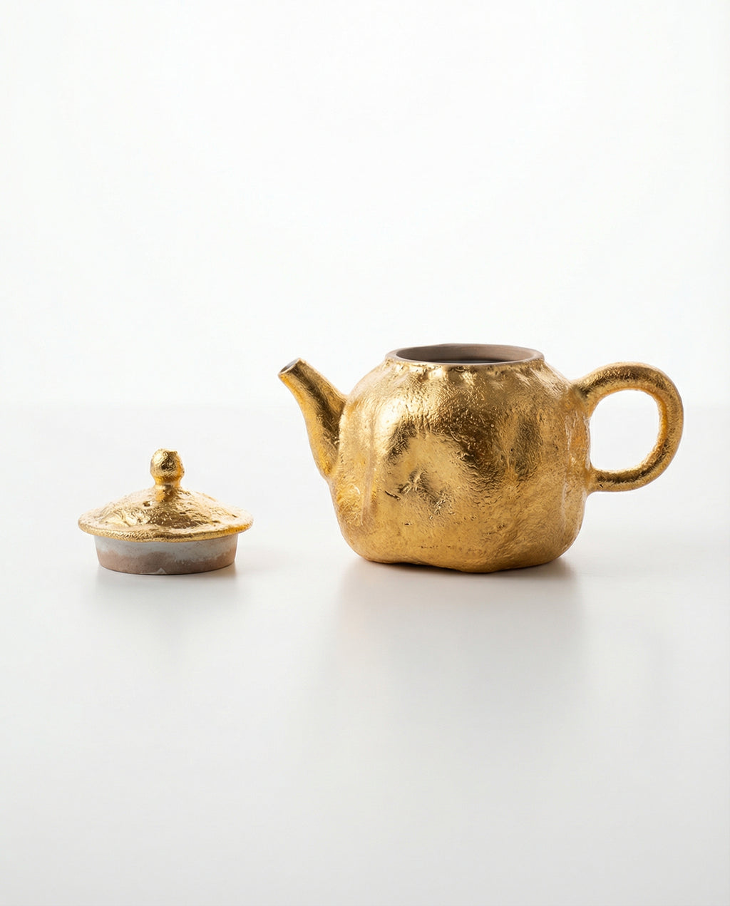 Wood-Fired Gold Glazed Ceramic Gongfu Teapot, 95ml