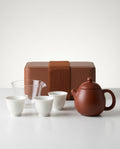 Travel Tea Set: 150ml Yixing Pot, 3 Tasting Cups, and Glass Fairness Cup with Travel Case