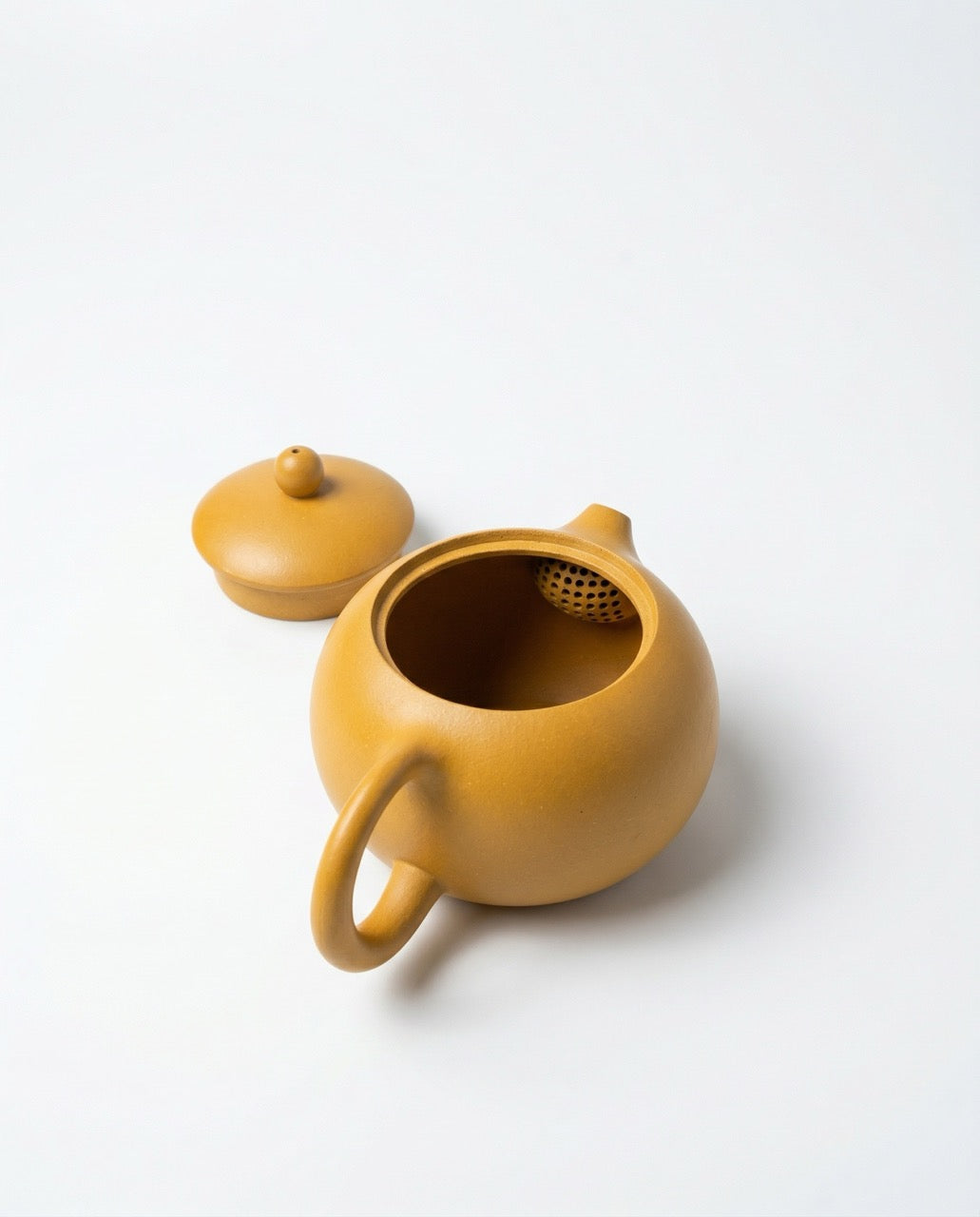 Yixing Yellow Gold Duan Clay Xishi-Style Teapot — 220 ml