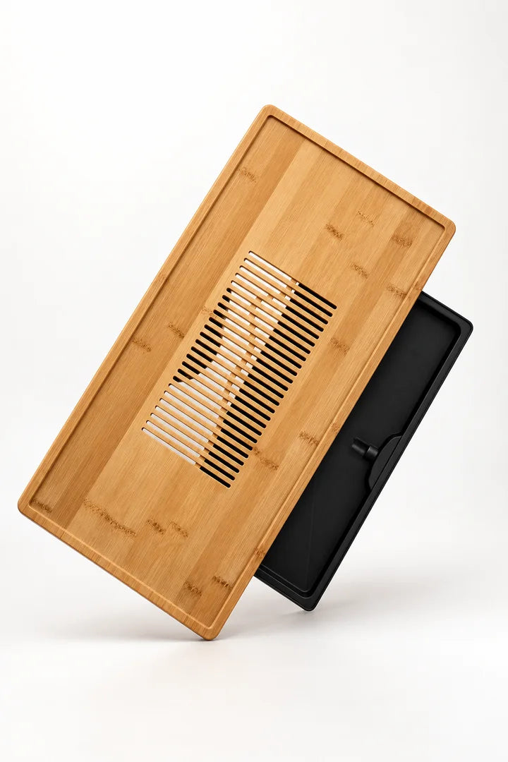 Nanzhu Bamboo Gong Fu Tea Tray with Dual Drainage System