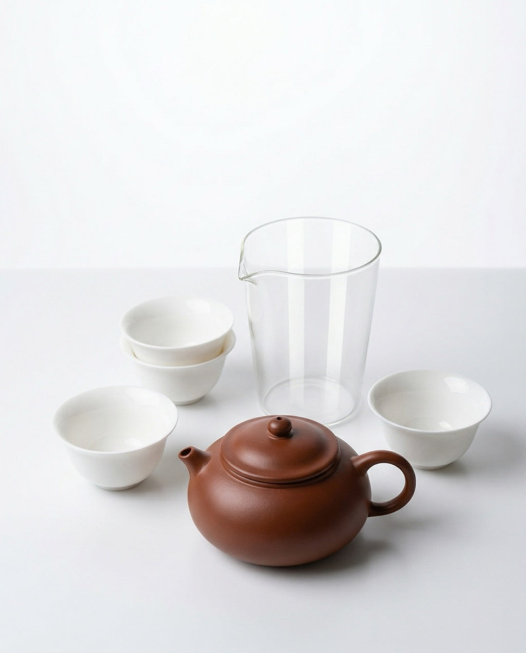 Gongfu Tea Set with Yixing Clay Teapot - 135 ml (4 Cups + Fairness Pitcher)