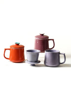 Japanese Style Ceramic Tea Mug with Infuser & Lid – Lilac 300 ml