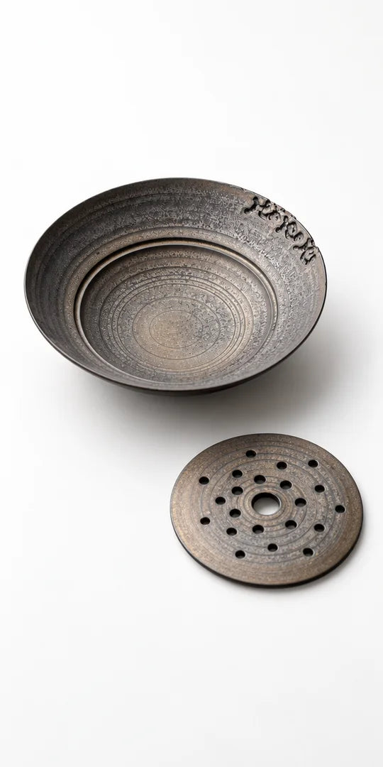 Coarse Stoneware Ceramic Tea Tray with Water Reservoir